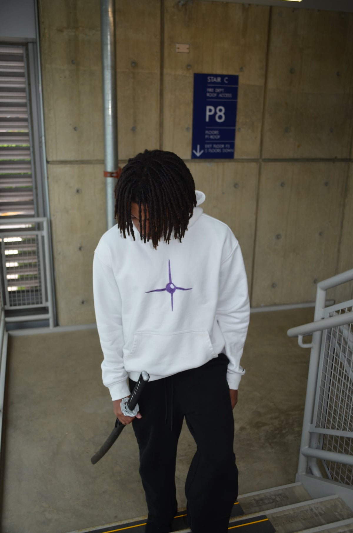 Front view of Aizen hoodie white colorway by Solace Studios